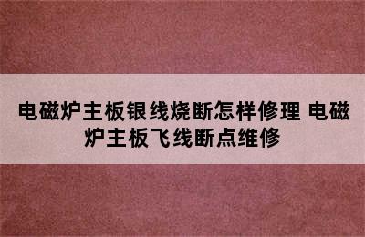 电磁炉主板银线烧断怎样修理 电磁炉主板飞线断点维修